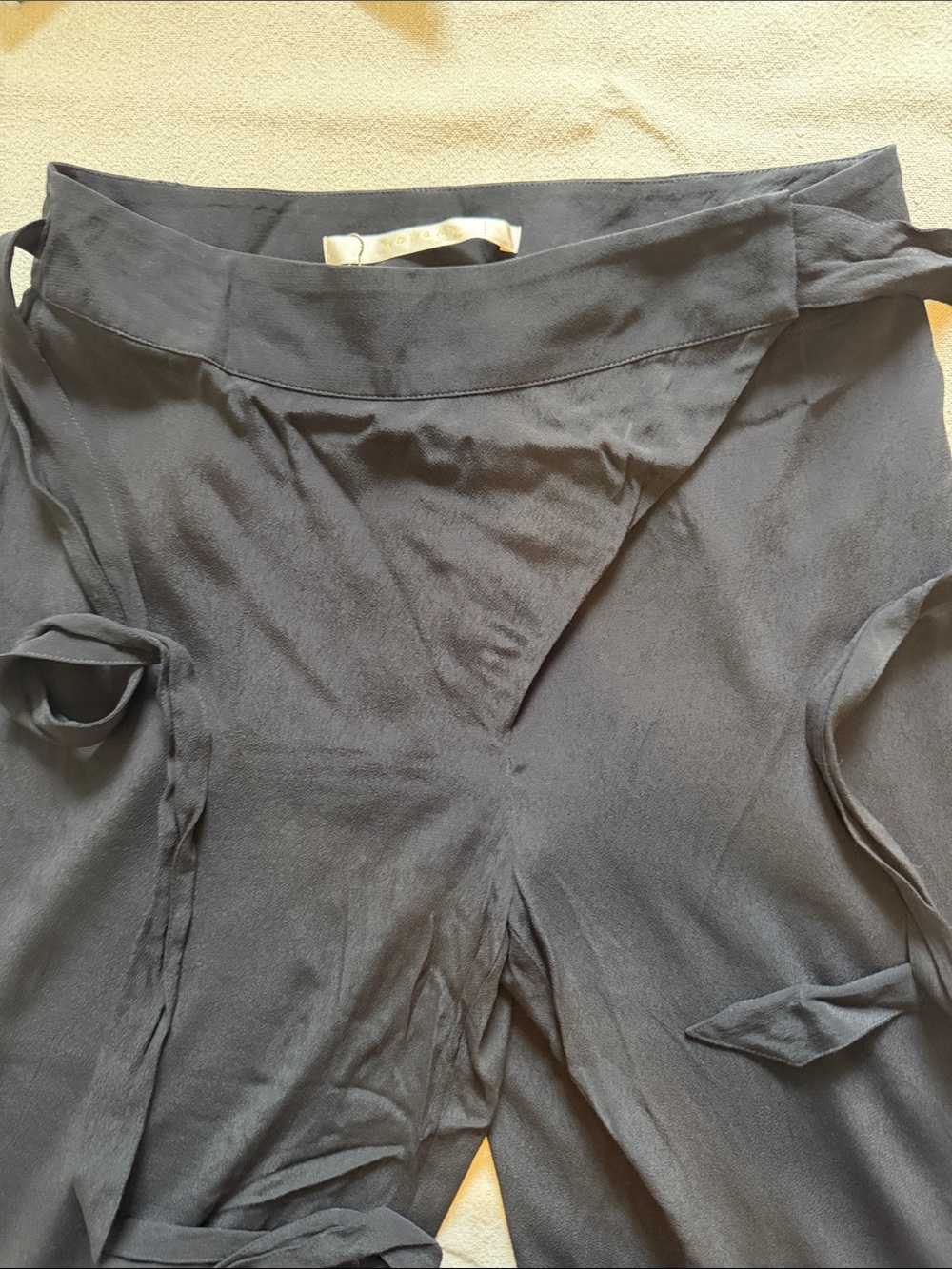 Nougat London Black Wrap-Front Trousers